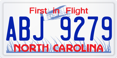 NC license plate ABJ9279