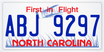 NC license plate ABJ9297