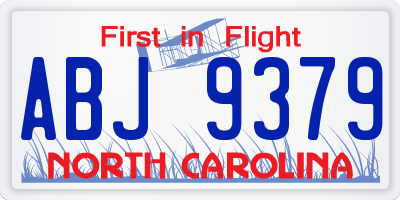 NC license plate ABJ9379