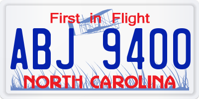 NC license plate ABJ9400