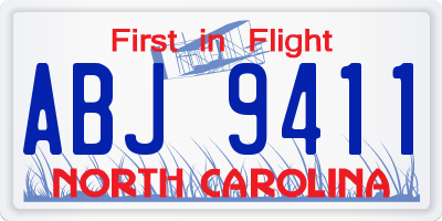 NC license plate ABJ9411