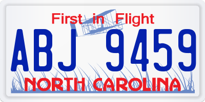 NC license plate ABJ9459
