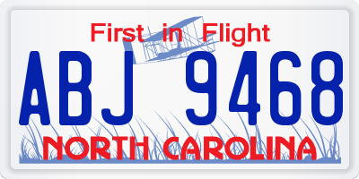 NC license plate ABJ9468