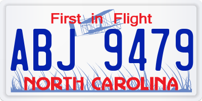 NC license plate ABJ9479
