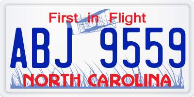 NC license plate ABJ9559