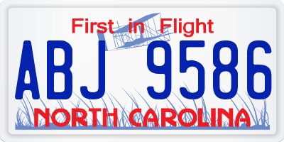 NC license plate ABJ9586