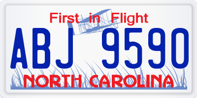 NC license plate ABJ9590
