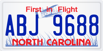 NC license plate ABJ9688