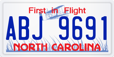 NC license plate ABJ9691