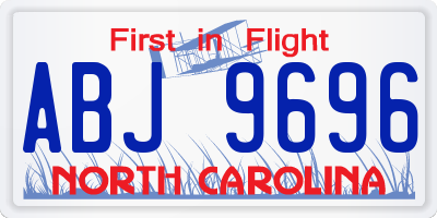 NC license plate ABJ9696