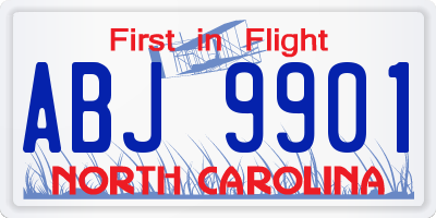 NC license plate ABJ9901