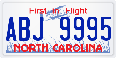 NC license plate ABJ9995