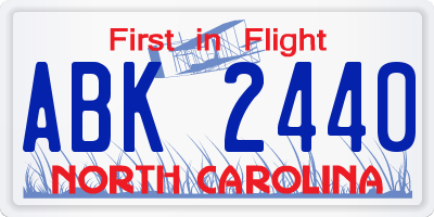 NC license plate ABK2440