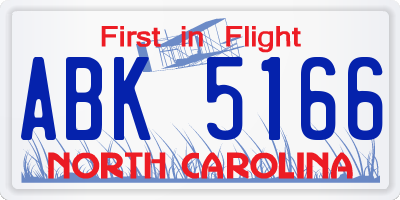NC license plate ABK5166