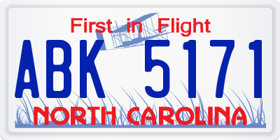 NC license plate ABK5171