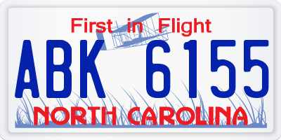 NC license plate ABK6155
