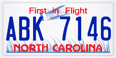 NC license plate ABK7146