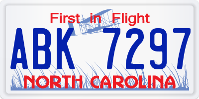 NC license plate ABK7297