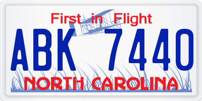 NC license plate ABK7440