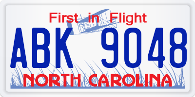 NC license plate ABK9048