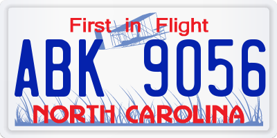 NC license plate ABK9056