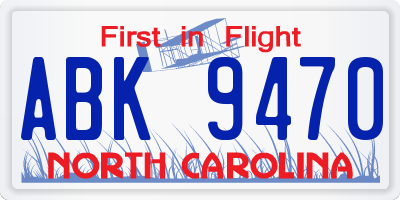 NC license plate ABK9470