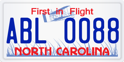 NC license plate ABL0088