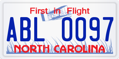 NC license plate ABL0097
