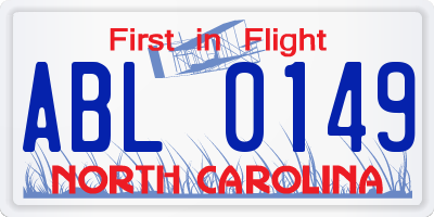 NC license plate ABL0149