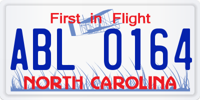 NC license plate ABL0164