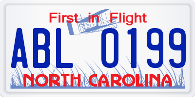 NC license plate ABL0199