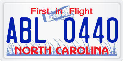 NC license plate ABL0440