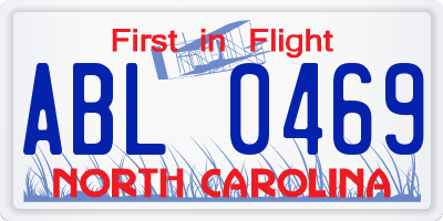 NC license plate ABL0469