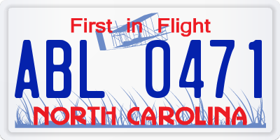 NC license plate ABL0471