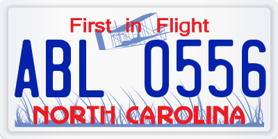 NC license plate ABL0556