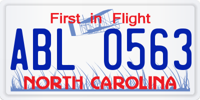 NC license plate ABL0563