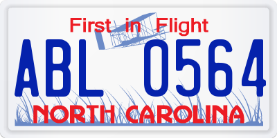 NC license plate ABL0564