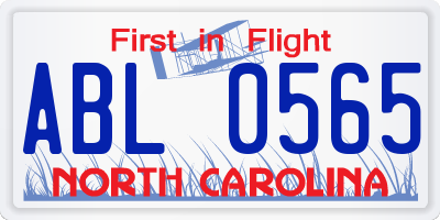 NC license plate ABL0565