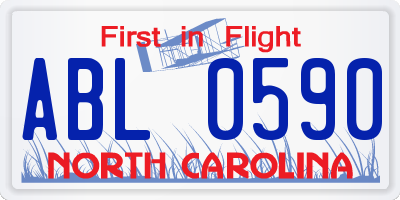 NC license plate ABL0590