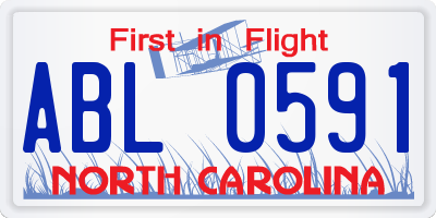 NC license plate ABL0591