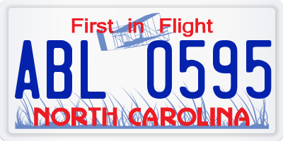 NC license plate ABL0595