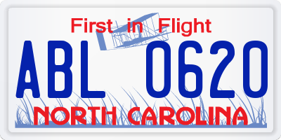 NC license plate ABL0620