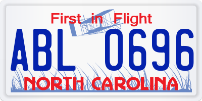 NC license plate ABL0696
