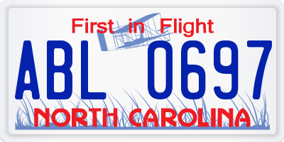 NC license plate ABL0697