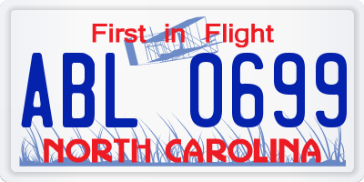NC license plate ABL0699