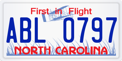 NC license plate ABL0797