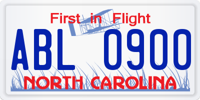 NC license plate ABL0900