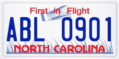 NC license plate ABL0901