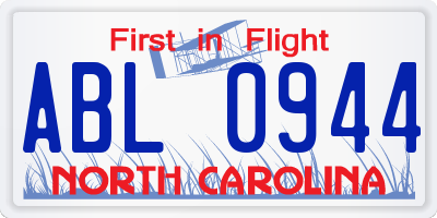 NC license plate ABL0944