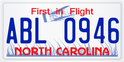 NC license plate ABL0946